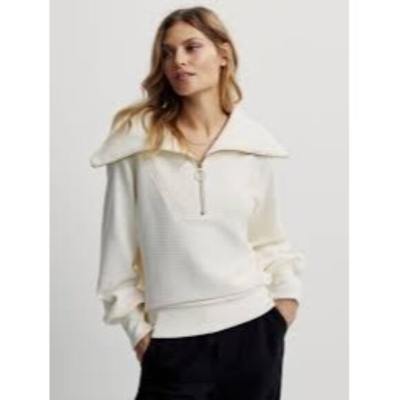 Varley Vine Oversized Half Zip Pullover Cream Long‎ Sleeve Sweater Size XL - Picture 1 of 6